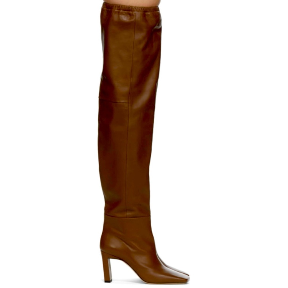 Wandler Brown Leather ‘Anne’ Over The Knee Thigh High, Heeled Boots, Size 40 - Picture 2 of 14